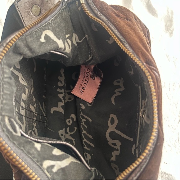 Juicy Couture Vintage McBling Black Purse Hobo Bag Handbag Velour Y2K - Picture 6 of 10